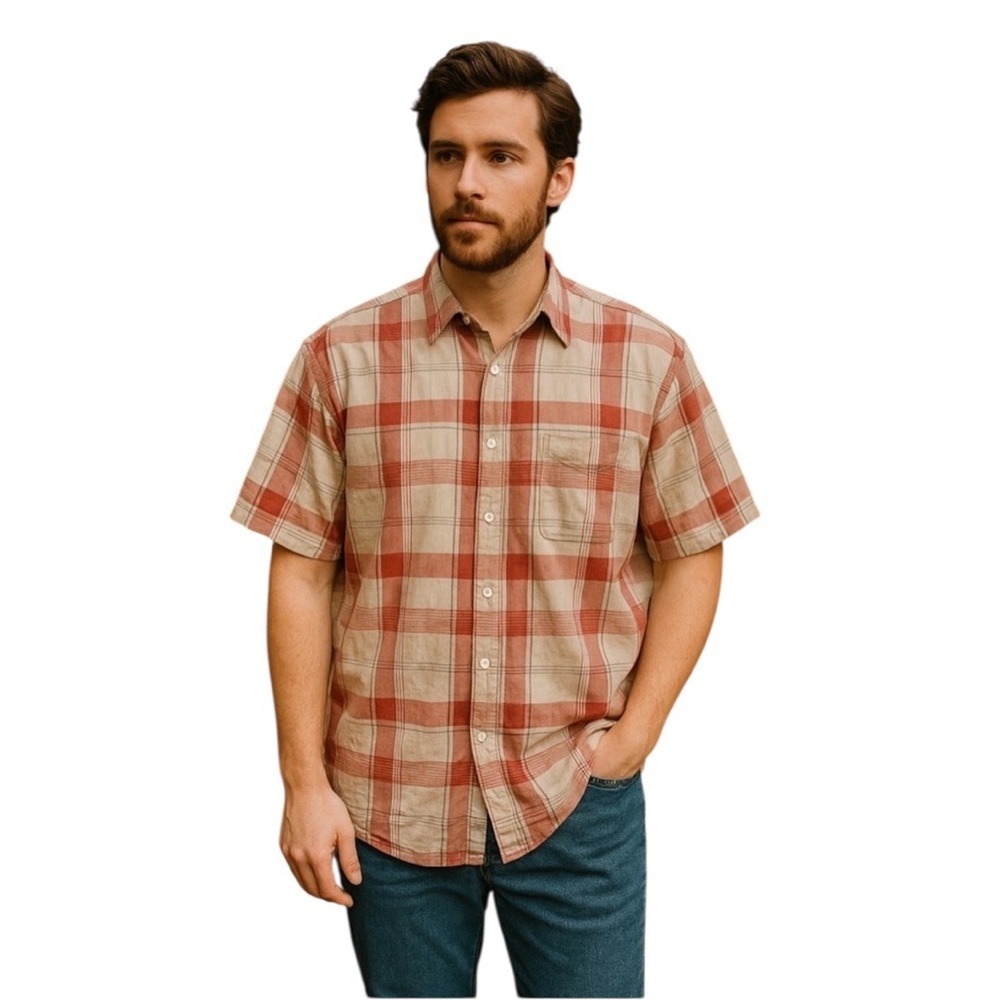 EUC Timberland Stratham Issue Plaid Short Sleeve Button-Up Shirt – Sz XXL